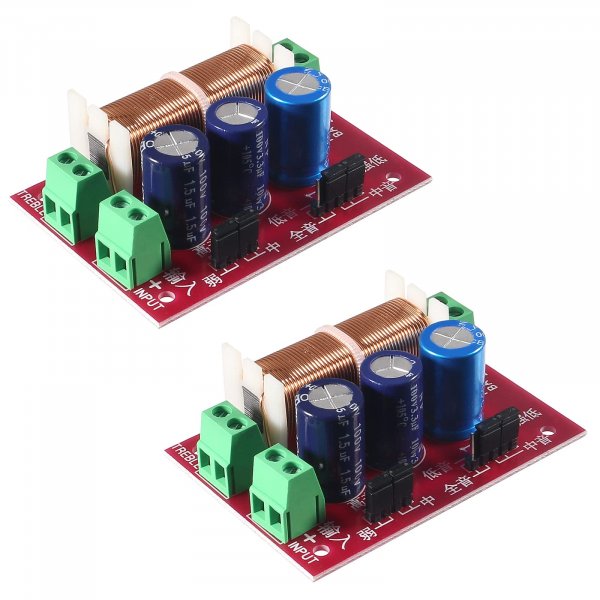 Coliao 2pcs 400W Adjustable Speaker Crossover 2 Way Treble/Bass 2 Unit Audio Frequency Divider Distributor Filters Updated Version