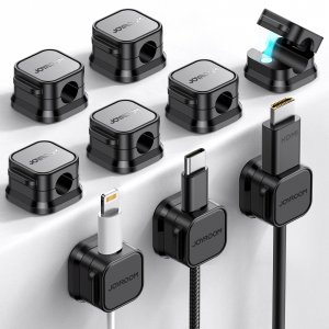 JOYROOM 9 Pack Magnetic Cable Clips Cord Organizer Adhesive Wire Management