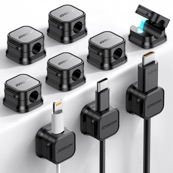 JOYROOM 9 Pack Magnetic Cable Clips Cord Organizer Adhesive Wire Management