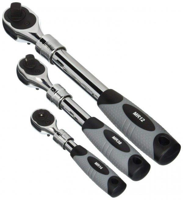 EZ RED MR482 Extendable Monster Ratchet 3 Piece 1/4 1/2 3/8