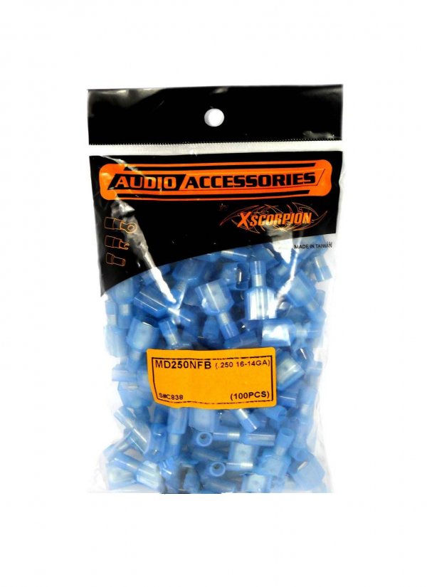 XSCORPION MD250NFB Quick Disconnect 14/16ga. Male Blue (100 pack)