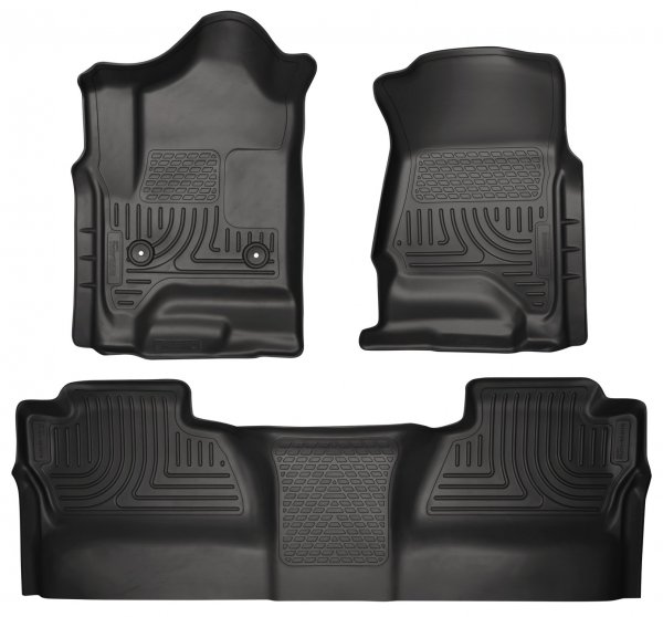 Husky 98231 Front/2nd Seat Floor Liners For '14-'19 Silverado/Sierra Crew Cab