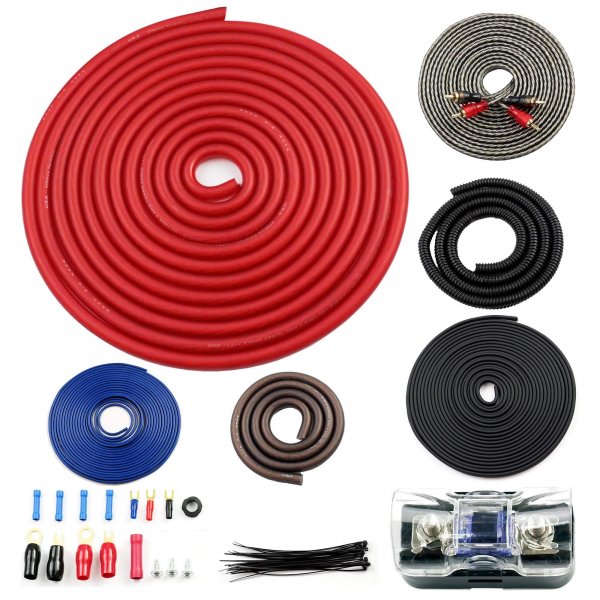 BULLZAUDIO BGE4RB Amplifier Wire Kit 4GA RED/GOLD Edition