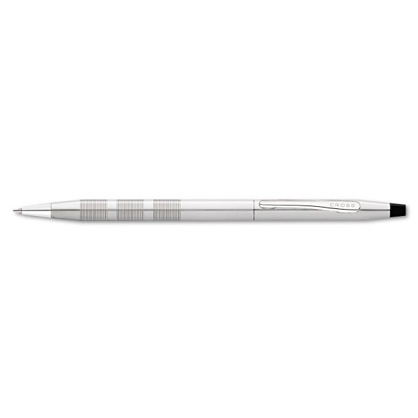 Cross AT008214 Classic Century Satin Chrome Ballpoint Pen Medium Tip Black Ink