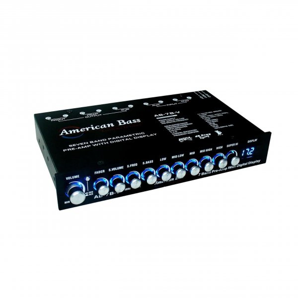 American Bass AB7BV 7 Band Parametric Equalizer Digital Display