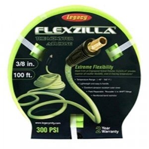 Flexzilla HFZ38100YW2 Air Hose 3/8In X 100Ft 1/4In MNPT Fittings
