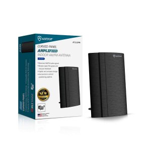ANTOP ANTENNA INC. ANTAT212FM Curved Panel Indoor Amplified AM/FM Antenna