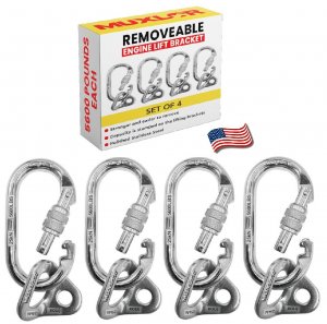 MUXLOR Tools 5600 lb - Removable Engine Lift Bracket for Crate Engine Hoist, Engine Lift Plate, Lifting Chains. Perfect for Engine Support Bar, Transmission Jack Adapter, Truck Crane, Lifting Sling.
