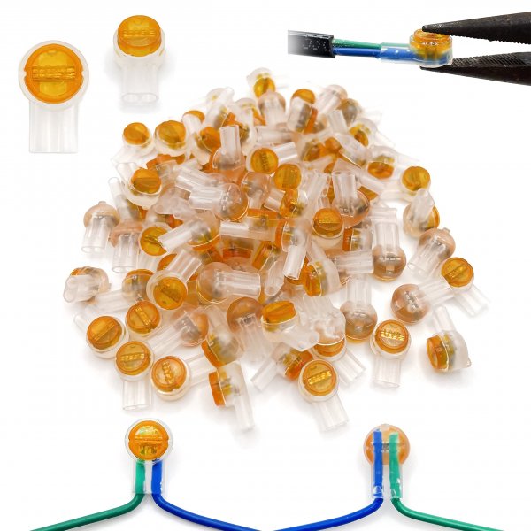 LIUJINCAN 100PCS UY2 K2 Network Cable Connectors, Telephone Wire Gel-Filled Connectors Waterproof Button