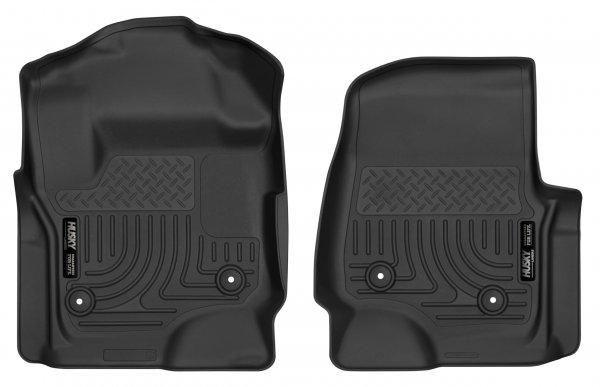 Husky Liners X-act Contour Floor Mats | Fits 2017 - 2026 Ford F-250/F-350/F-450 SD, SuperCrew (Crew Cab) & SuperCab (EXT Cab) | Front Row, 2-pc Black - 52731