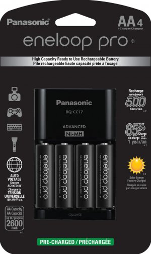 Panasonic K-KJ17KHCA4A 4-Position Charger w/AA Rechargeable Batteries, 4 pk