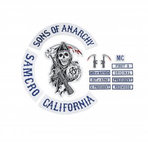 Sons of Patch Anarchy Biker Motorcycle Back Patches Iron On Large Size Embroidered