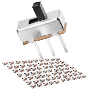 Chanzon SPDT Mini Micro Slide Switch 1p2t 2 Position 70pcs 3mm Toggle Vertical Slide Switch Panel Mount Small High Knob Vertical for PCB Arduino Breadboard Electronic Board Dip Miniature SlideSwitch