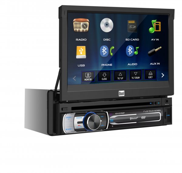 XDVD176BT Dual 7 Single-Din In-Dash Dvd With Motorized Touchscreen  Bluetooth