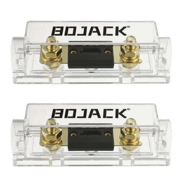 BoJack 2pcs 200A ANL Fuse Holder and 2pcs 200Amp 32VDC ANL Fuses for Audio and Video Systems