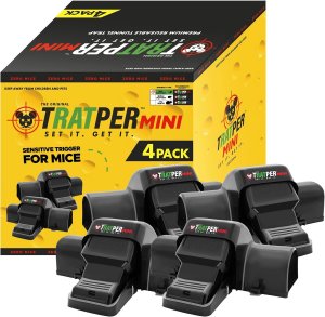 Tratper Mouse Tunnel Traps. Prevents Accidental Triggering with Dual Tunnel Design. Covered Snap Traps for Humane Kill, Safe and Reusable, Pest Control for Mice, Indoor & Outdoor Use, 4 Pack