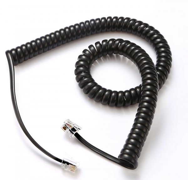 Comtrue Landline Phone Cords, Telephone Handset Cords, Black, 11.5ft uncoiled, 16" Coiled, 2 - Pack, Universally Compatible