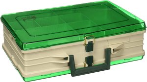 Plano 111906 Double-Sided 19-Compartment Satchel  Sandstone & Green Tackle