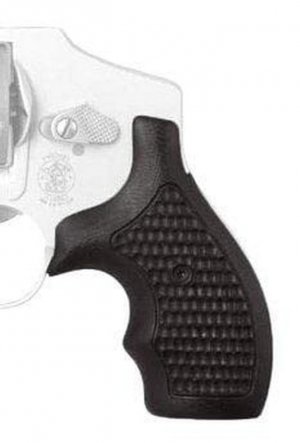 Hogue 61139 S&W J Frame Round Butt Bantam - Piranha - G10 Solid Black