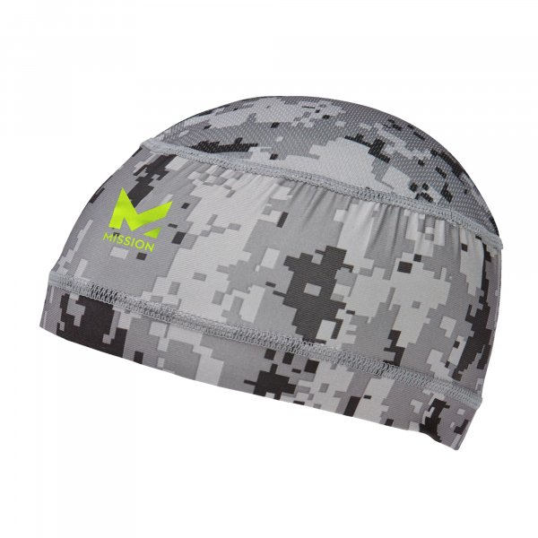 MISSION Cooling Helmet Liner- Cools Instantly When Wet, UPF 50, Wear Under Helmets, Hardhats & More- Digital Camo Gray