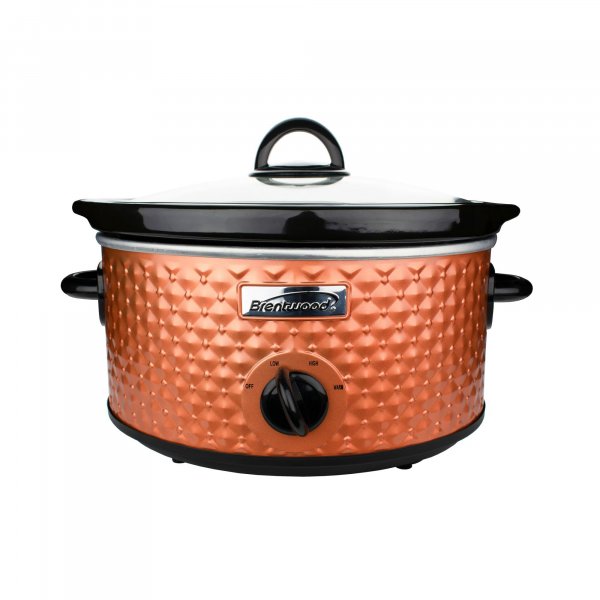 Brentwood Appliances SC-136C 3.5-Quart Diamond-Pattern Slow Cooker (Brown)