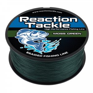 Reaction Tackle Braided Fishing Line - Pro Grade Power Performance for Saltwater or Freshwater Fish - Colored Fishing Line Braid for Extra Visibility - Moss Green 6 Lb (300 Yards)