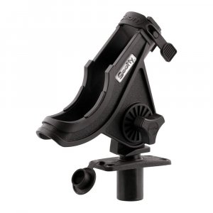 Scotty 0281BK Baitcaster/Spinning Rod Holder with Flush Deck Mount, Black
