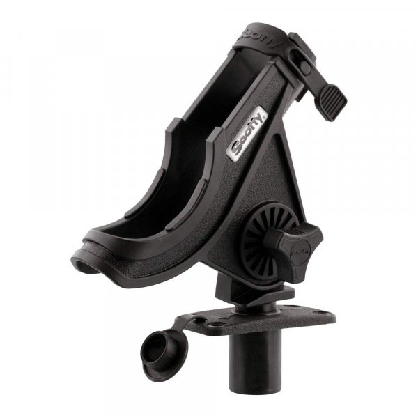 Scotty 0281BK Baitcaster/Spinning Rod Holder with Flush Deck Mount, Black