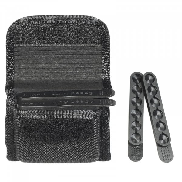 SdTacDuGe Molded Speed Strips Pouch with Pack of 4 Speed Strips,Molded Quickstrips Holder Pouch Hook and Loop Structure for Quick Flip Opening,Fits .30-30 .410 .44/45,458 Lott 6 Rounds