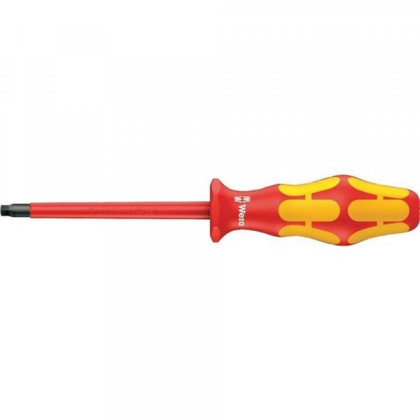 Wera 05004781001 Kraftform Plus VDE 168i Square Socket Insulated Screwdriver, #2 Head, 4" Blade Length