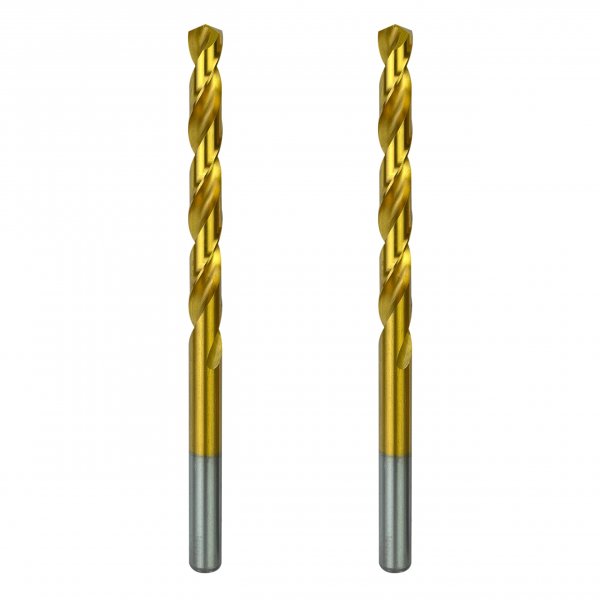 Greycore Tools 3/8 Inch x 6 Inch Cobalt Aircraft Extension Bit – 2 Pack M35 Cobalt Drill Bit, Industrial Titanium Coating – Drill Bits for Steel, Hard Metal, Cast Iron, Wood, Plastic (3/8" x 6")