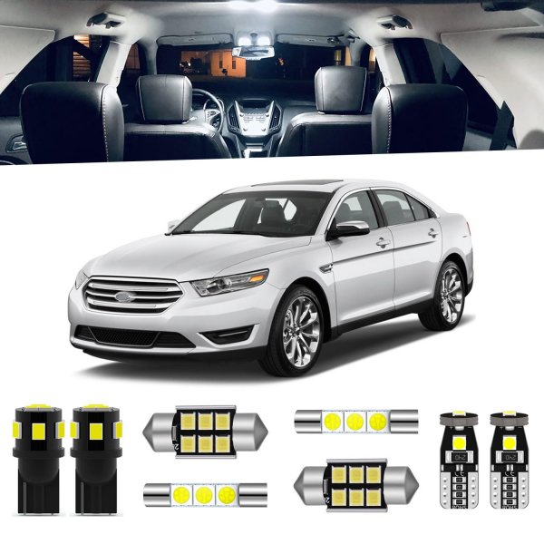 ENDPAGE 11-Pieces LED Interior Lights Kit for Ford Taurus 2010 2011 2012 2013 2014 2015 2016 2017 2018 2019 White 6000K Interior LED Lighting Package + Install Tool