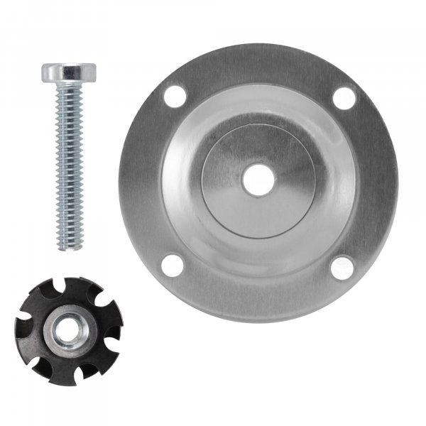 RecPro Round Ladder Pad with Screw and Star Nut for RV Exterior Ladder (Silver)