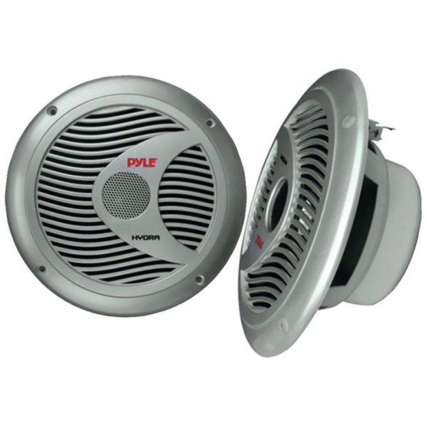 Pyle PLMR60S 6.5" 150 Watt Silver Marine Speaker pair
