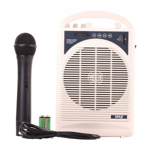 Pyle PWMA120BM Portable PA Speaker and Wireless Mic Sing Karaoke Over Songs