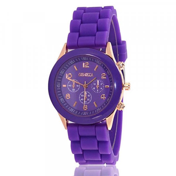CdyBox Women Men Ladies Fashion Luxury Silicone Quartz Watch Unisex Jelly Wrist Watch (Purple)