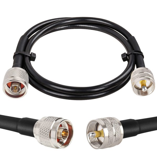 XRDS -RF N Male to PL259 UHF 3FT, N-Type to UHF Coax Cable Low Loss RG8X Pure Copper Extension Jumper for Antenna/Wireless LAN Device/WiFi/Radio