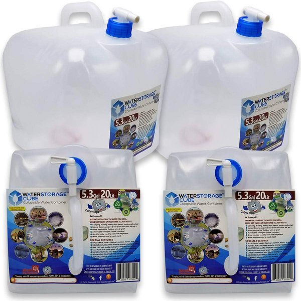 WaterStorageCube Collapsible Camping Water Container with Spigot, BPA Free