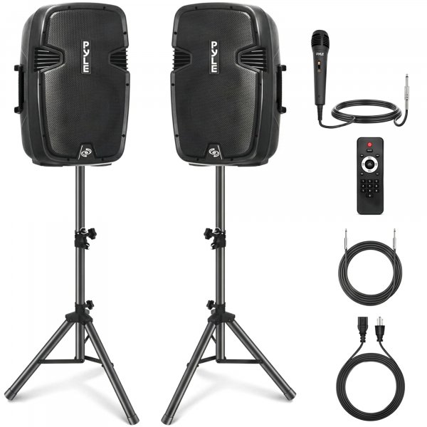 Pyle PPHP1249KT 1,800-Watt Bluetooth Active/Passive Dual Speaker System Kit