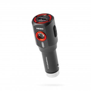 NEBO TRANSPORT 400 2-In-1 Car Charger & Flashlight | 400 Lumens, 6 Light Modes, Compact LED Light, Magnetic Pocket Clip, Waterproof, Emergency Glass Breaker, 12V DC or USB-C Rechargeable