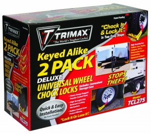 Trimax TCL275 Wheel Chock Lock 2-Pack fits 14  16 Wheels