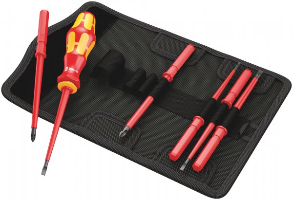 Wera 05003470001 KK VDE 60i/7 Insulated Interchangeable Blade Pouch Set 7 Piece
