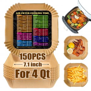 Air Fryer Liners 4QT for Chefman Air Fryer, Airfryer Liners Disposable 7.1 Inch Air Fryer Paper Liners for Instant Pot Vortex Plus 4QT Air Fryers, 150PCS