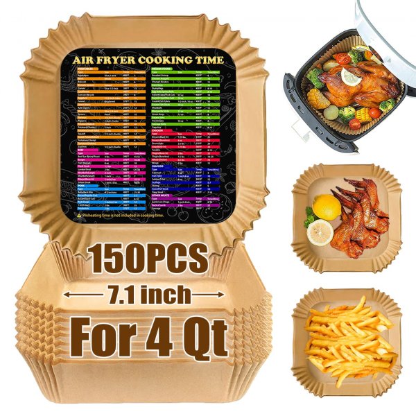 Air Fryer Liners 4QT for Chefman Air Fryer, Airfryer Liners Disposable 7.1 Inch Air Fryer Paper Liners for Instant Pot Vortex Plus 4QT Air Fryers, 150PCS
