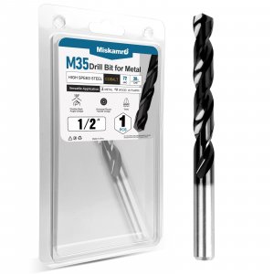 1/2 Inch Cobalt Drill Bit, HSS M35, Industrial Grade, TiAlN Coated