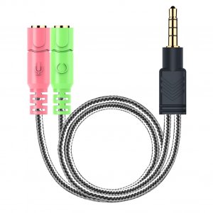 MillSO Headphone Mic Splitter 3.5mm Headset Adapter (Microphone + Audio)