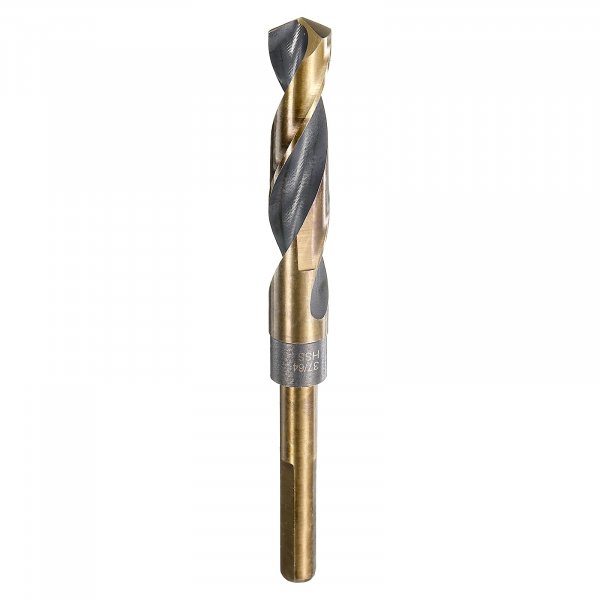 HARFINGTON Twist Drill Bit 37/64" Dia High-Speed Steel 4341 Metric Drill Bits 5.7" Overall Length with Black & Gold Oxide Coating for Drilling Hard Metals, Stainless Steel, Alloy Steel