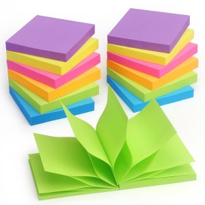 Winner Aura Pop Up Sticky Notes 3x3 inch Bright Colors Self-Stick Pads 12 Pack 1200 Sheets