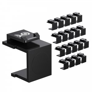 Cable Matters 20-Pack Blank Keystone Jack Inserts in Black, Blank Inserts for Keystone Wall Plates/Patch Panels