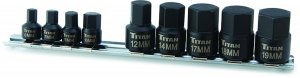 Titan 16141 Tool 9 pc Stubby Metric Hex Bit Socket Set